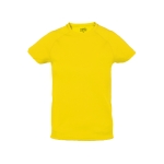 T-shirts desportivas em poliester para criança 135 g/m2 MKT cor amarelo primeira vista