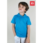 Polos para publicidade infantis em algodão 195 g/m2 THC Adam Kids cor ciano