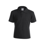 Polo promocional para crianças em algodão 180 g/m2 Keya cor preto primeira vista