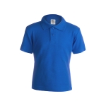 Polo promocional para crianças em algodão 180 g/m2 Keya cor azul primeira vista