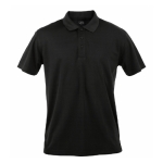 Polo personalizado técnico de poliester transpirável MKT cor preto