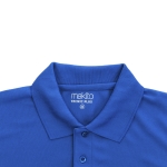 Polo personalizado técnico de poliester transpirável MKT cor azul quinta vista