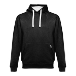 Hoodies com bolso marsupial algodão e poliester 320 g/m2 THC Moscow cor branco/preto