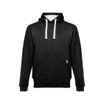 Hoodies com bolso marsupial algodão e poliester 320 g/m2 THC Moscow cor branco/preto primeira vista