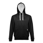 Hoodies com bolso marsupial algodão e poliester 320 g/m2 THC Moscow cor branco/preto quarta vista