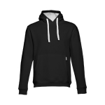 Hoodies com bolso marsupial algodão e poliester 320 g/m2 THC Moscow cor preto/cinzento primeira vista