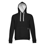 Hoodies com bolso marsupial algodão e poliester 320 g/m2 THC Moscow cor preto/cinzento quarta vista