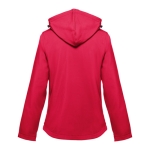 Casacos softshell poliester para mulher com capuz 280 g/m2 THC Zagreb cor vermelho