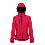 Casacos softshell poliester para mulher com capuz 280 g/m2 THC Zagreb cor vermelho quarta vista