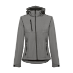 Casacos softshell poliester para mulher com capuz 280 g/m2 THC Zagreb cor cinzento primeira vista