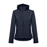 Casacos softshell poliester para mulher com capuz 280 g/m2 THC Zagreb cor azul-marinho primeira vista