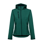 Casacos softshell poliester para mulher com capuz 280 g/m2 THC Zagreb cor verde-escuro primeira vista