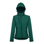 Casacos softshell poliester para mulher com capuz 280 g/m2 THC Zagreb cor verde-escuro quarta vista