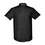 Camisas promocionais em algodão e poliester 130 g/m2 THC London WH cor preto primeira vista