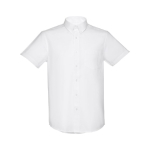 Camisas promocionais em algodão e poliester 130 g/m2 THC London WH cor branco primeira vista