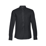 Camisas personalizadas de corte ajustado para homem 115 g/m2 THC Paris cor preto primeira vista