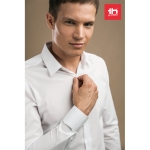 Camisas personalizadas de corte ajustado para homem 115 g/m2 THC Paris cor branco