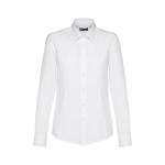 Camisa cintada em algodão e poliester para mulher 130 g/m2 THC Tokyo cor branco primeira vista