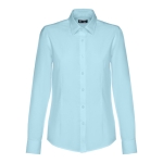 Camisa cintada em algodão e poliester para mulher 130 g/m2 THC Tokyo cor azul-claro