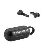 Auriculares personalizados para brinde com clipe de transporte BlackBox vista principal