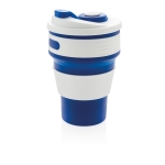 Copos portáteis dobráveis de silicone de 350ml Takeaway Folding cor azul