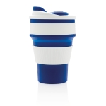 Copos portáteis dobráveis de silicone de 350ml Takeaway Folding cor azul quarta vista