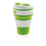 Copos portáteis dobráveis de silicone de 350ml Takeaway Folding cor verde