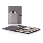 Portefólios personalizados de cor cinza com caderno A5 NoteBook cor cinzento vista geral