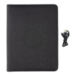 Portefólio com carregador, caderno e compartimentos A4 Pro Wireless cor preto quinta vista