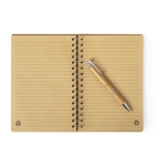 Conjunto de caderno e caneta de bambu, folhas A5 pautadas Bamboo cor natural sexta vista