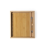 Conjunto de caderno e caneta de bambu, folhas A5 pautadas Bamboo cor natural sétima vista