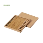 Conjunto de caderno e caneta de bambu, folhas A5 pautadas Bamboo cor natural oitava vista