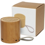 Coluna de som de bambu com bluetooth 5.0 com estética natural Tube cor madeira