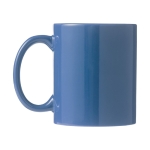 Caneca barata publicitária de cerâmica colorida 330ml Basic Colors cor azul vista traseira