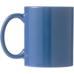 Caneca barata publicitária de cerâmica colorida 330ml Basic Colors cor azul segunda vista traseira