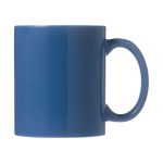 Caneca barata publicitária de cerâmica colorida 330ml Basic Colors cor azul vista frontal