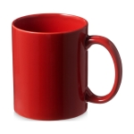 Caneca barata publicitária de cerâmica colorida 330ml Basic Colors cor vermelho