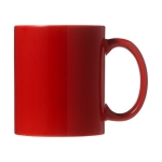 Caneca barata publicitária de cerâmica colorida 330ml Basic Colors cor vermelho vista frontal