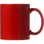 Caneca barata publicitária de cerâmica colorida 330ml Basic Colors cor vermelho segunda vista frontal