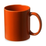 Caneca barata publicitária de cerâmica colorida 330ml Basic Colors cor cor-de-laranja