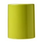 Caneca barata publicitária de cerâmica colorida 330ml Basic Colors cor verde-lima vista lateral