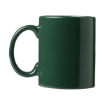 Caneca barata publicitária de cerâmica colorida 330ml Basic Colors cor verde-escuro segunda vista traseira