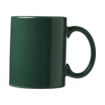 Caneca barata publicitária de cerâmica colorida 330ml Basic Colors cor verde-escuro segunda vista frontal