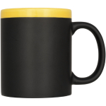 Caneca lousa Chalk 330ml cor amarelo segunda vista frontal