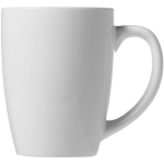 Caneca de cerâmica branca design em voga 350ml Crescent Plus Economy cor branco vista frontal