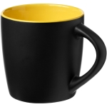 Caneca preta de cerâmica com interior colorido e 340ml Colormixt Black cor amarelo