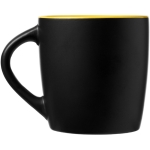 Caneca preta de cerâmica com interior colorido e 340ml Colormixt Black cor amarelo segunda vista traseira