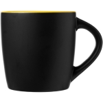 Caneca preta de cerâmica com interior colorido e 340ml Colormixt Black cor amarelo segunda vista frontal