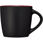 Caneca preta de cerâmica com interior colorido e 340ml Colormixt Black cor vermelho-escuro vista lateral