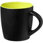 Caneca preta de cerâmica com interior colorido e 340ml Colormixt Black cor verde-lima